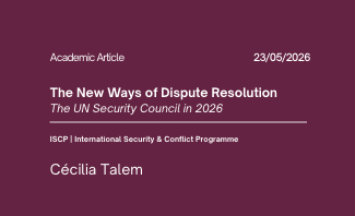 The New Ways of Dispute Resolution: The UN Security Council in 2026