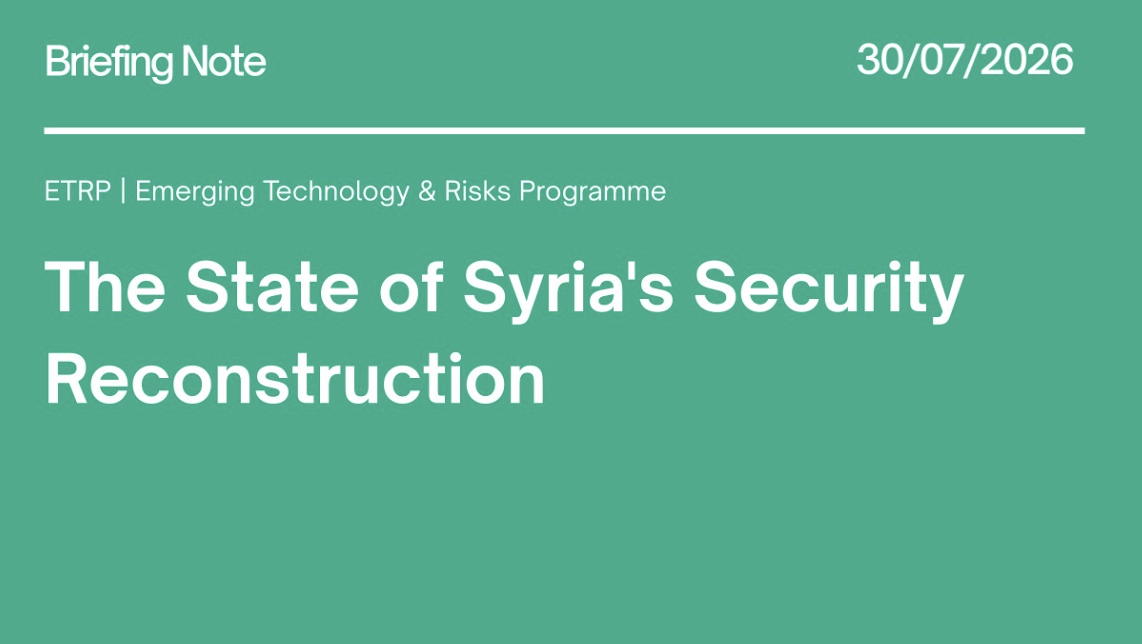 The State of Syria’s Security Reconstruction